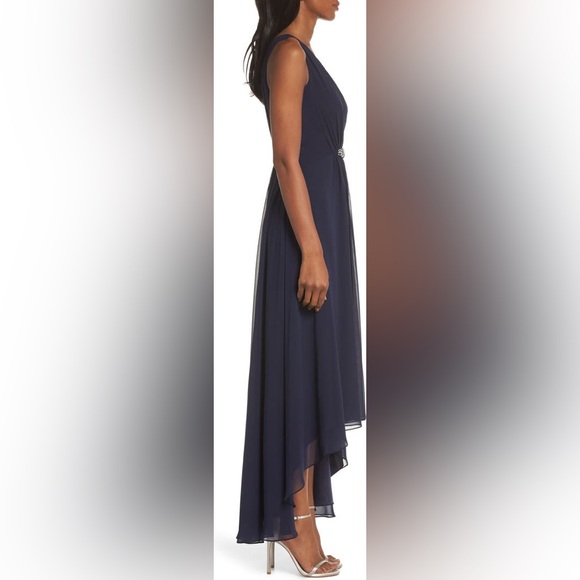 NWOT Eliza J Embellished High/Low Chiffon Dress - Picture 3 of 15